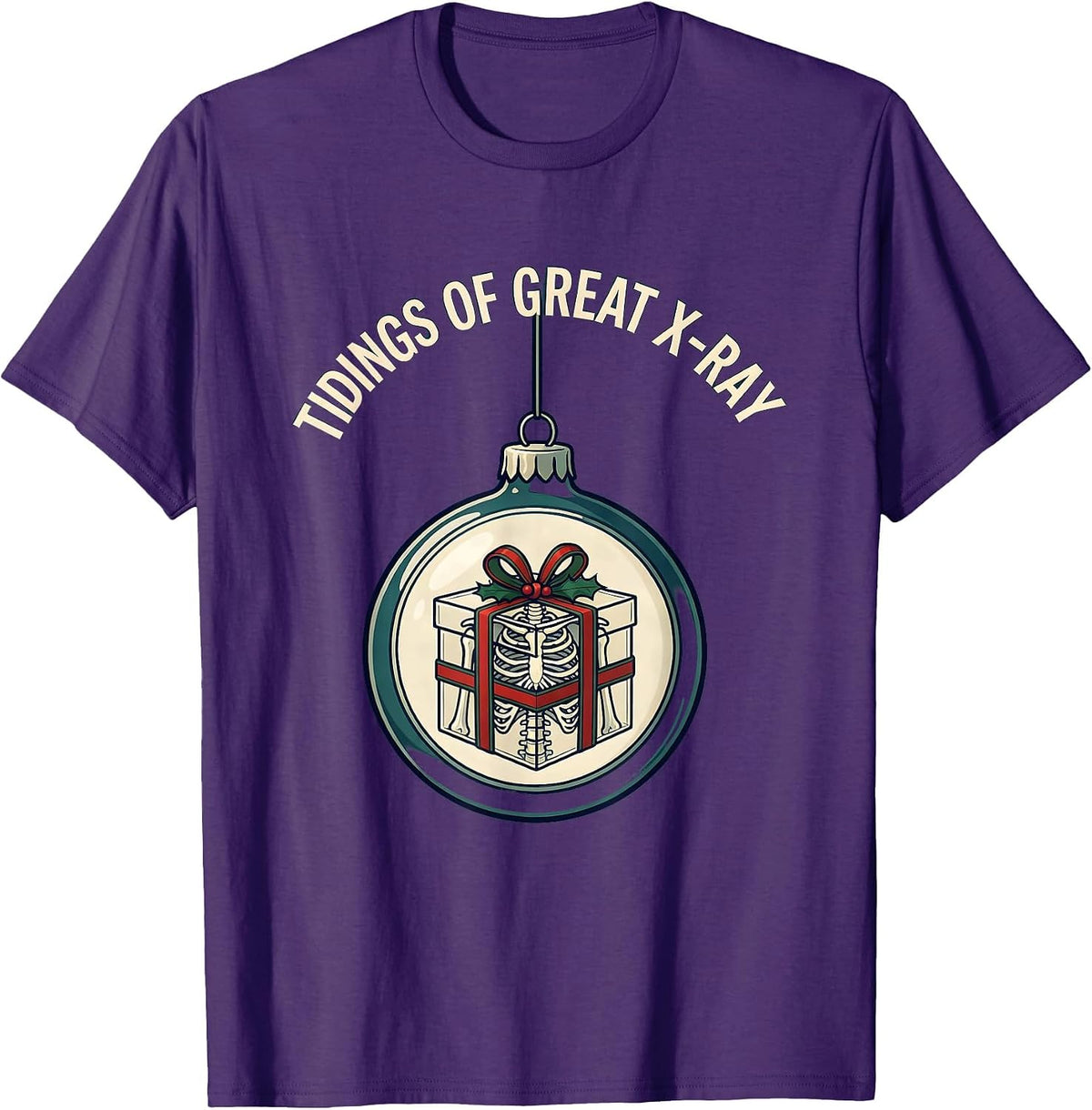 Men's Tidings Of Great X-Ray Funny Radiology Tech Christmas T-Shirt - Purple