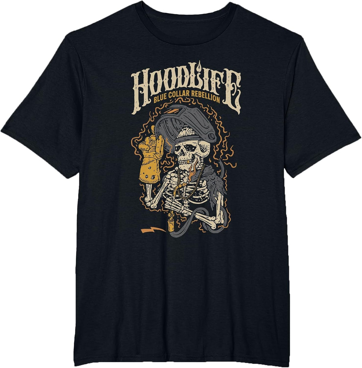 Hoodlife Blue Collar Rebellion Halloween T-Shirt - Black