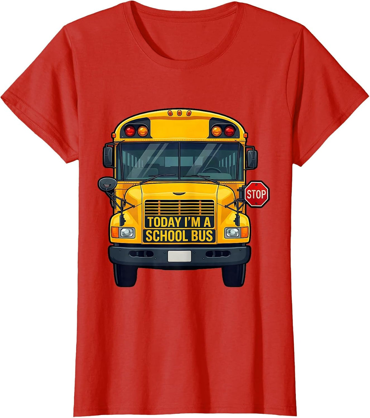 Today I'm A School Bus Funny Halloween Costume School Driver T-Shirt - Red