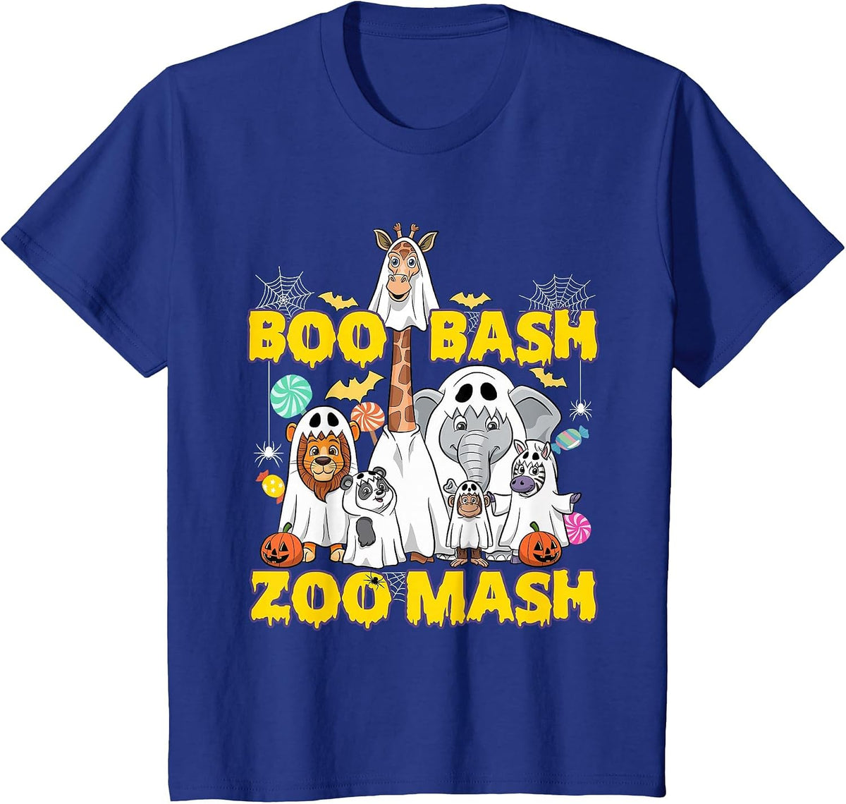 Boo Bash Zoo Mash Halloween Animals T-Shirt - Royal Blue