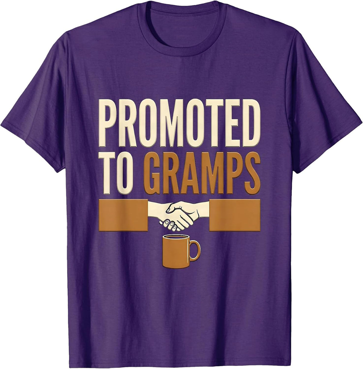 Promoted To Gramps Funny Grandpa Gift for Dad Papa Family T-Shirt - Purple
