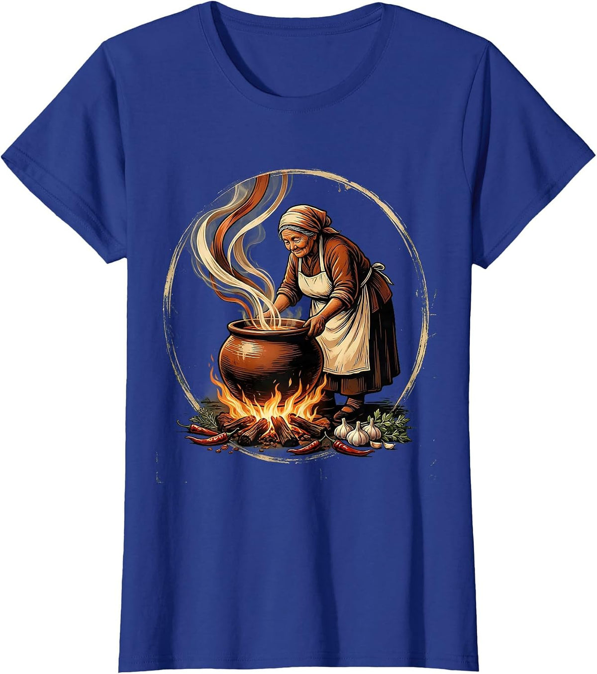 Women's Abuela Stirring Pot Hispanic Heritage Month T-Shirt - Royal Blue