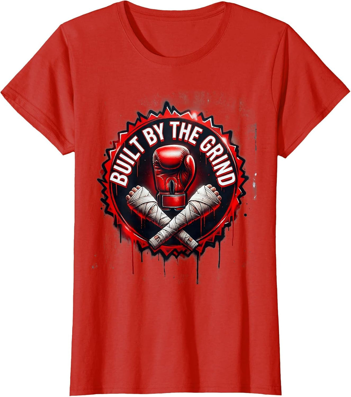 Built by the Grind Muay Thai Warrior Design T-Shirt - Red