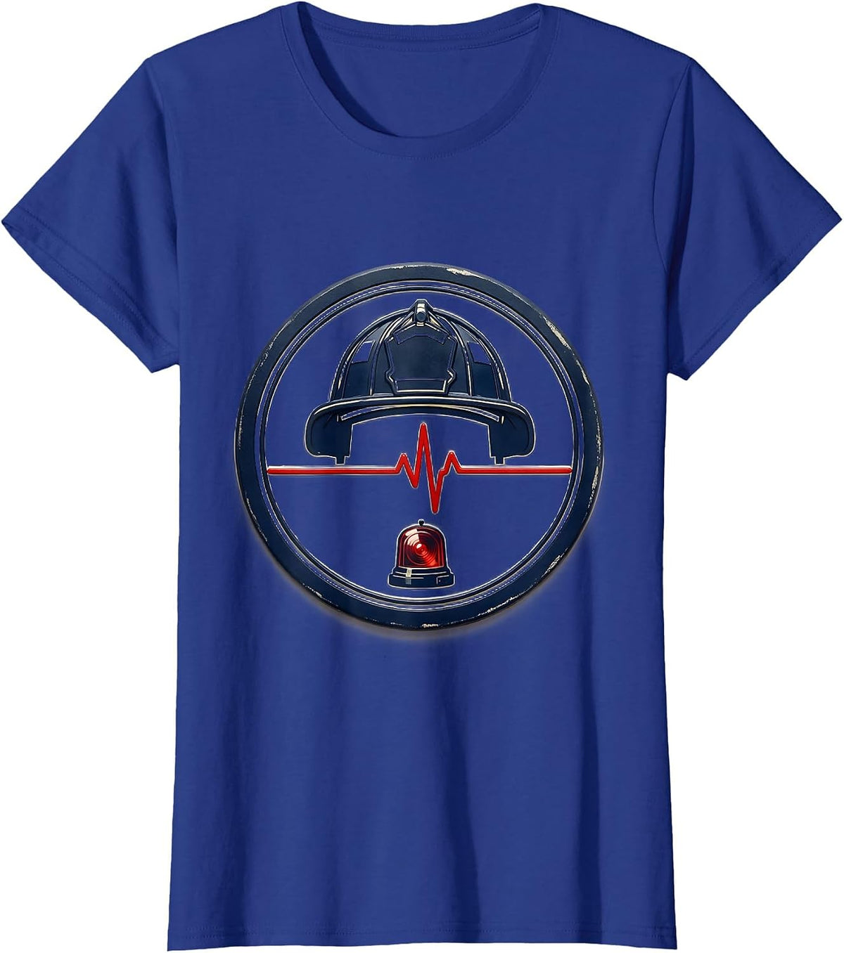 Women's Paramedic Badge ECG Pulse Line Humor EMS Worker T-Shirt - Royal Blue
