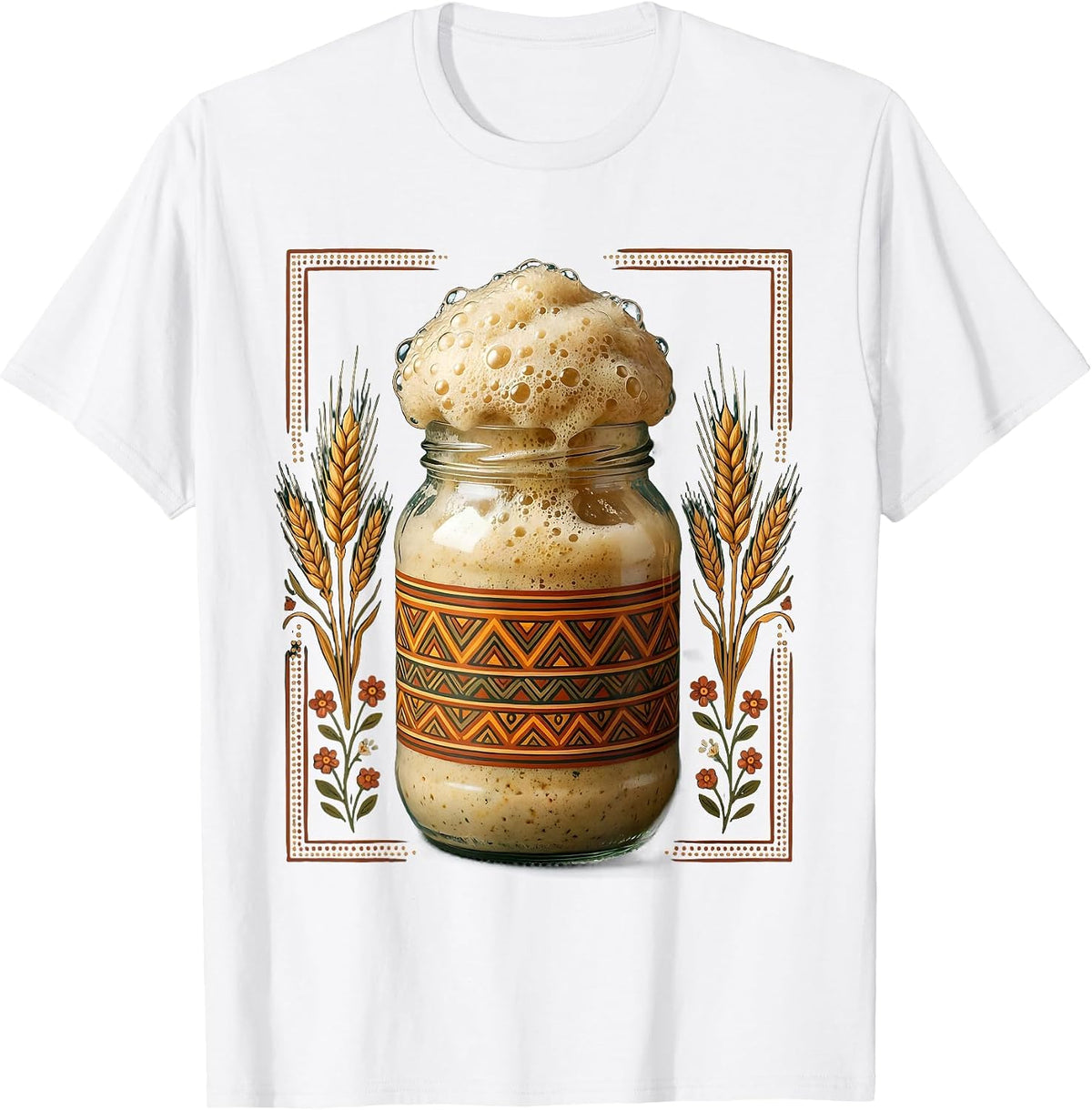 In My Sourdough Era Bubbling Starter Jar T-Shirt - White
