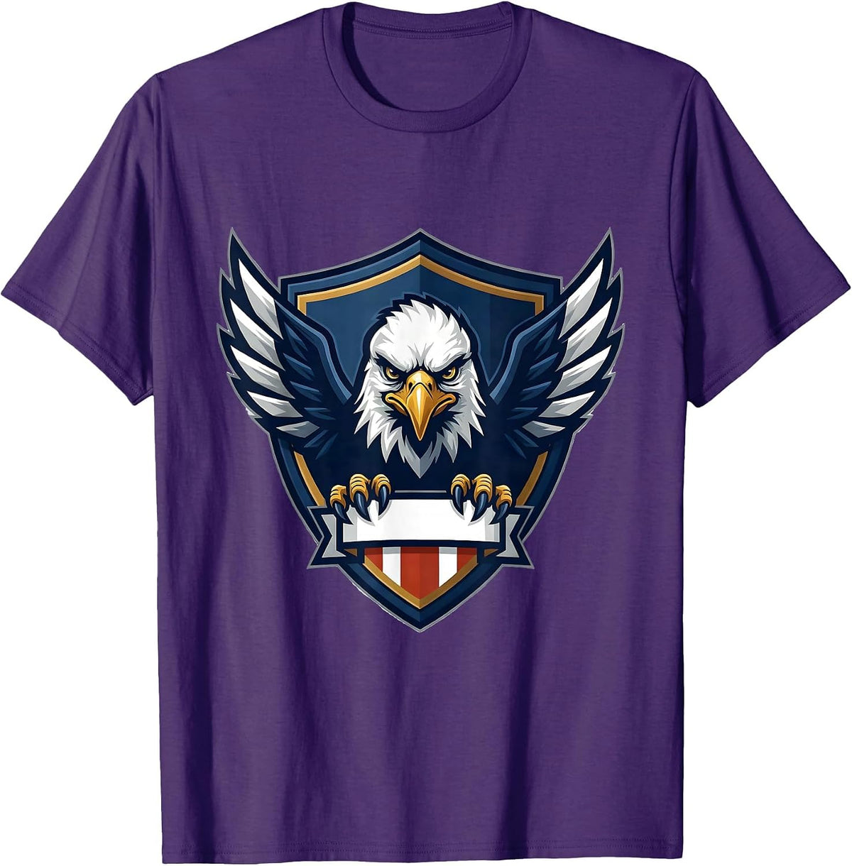 Bald Eagle Mascot Vintage Sports Patriotic Pride T-Shirt - Purple