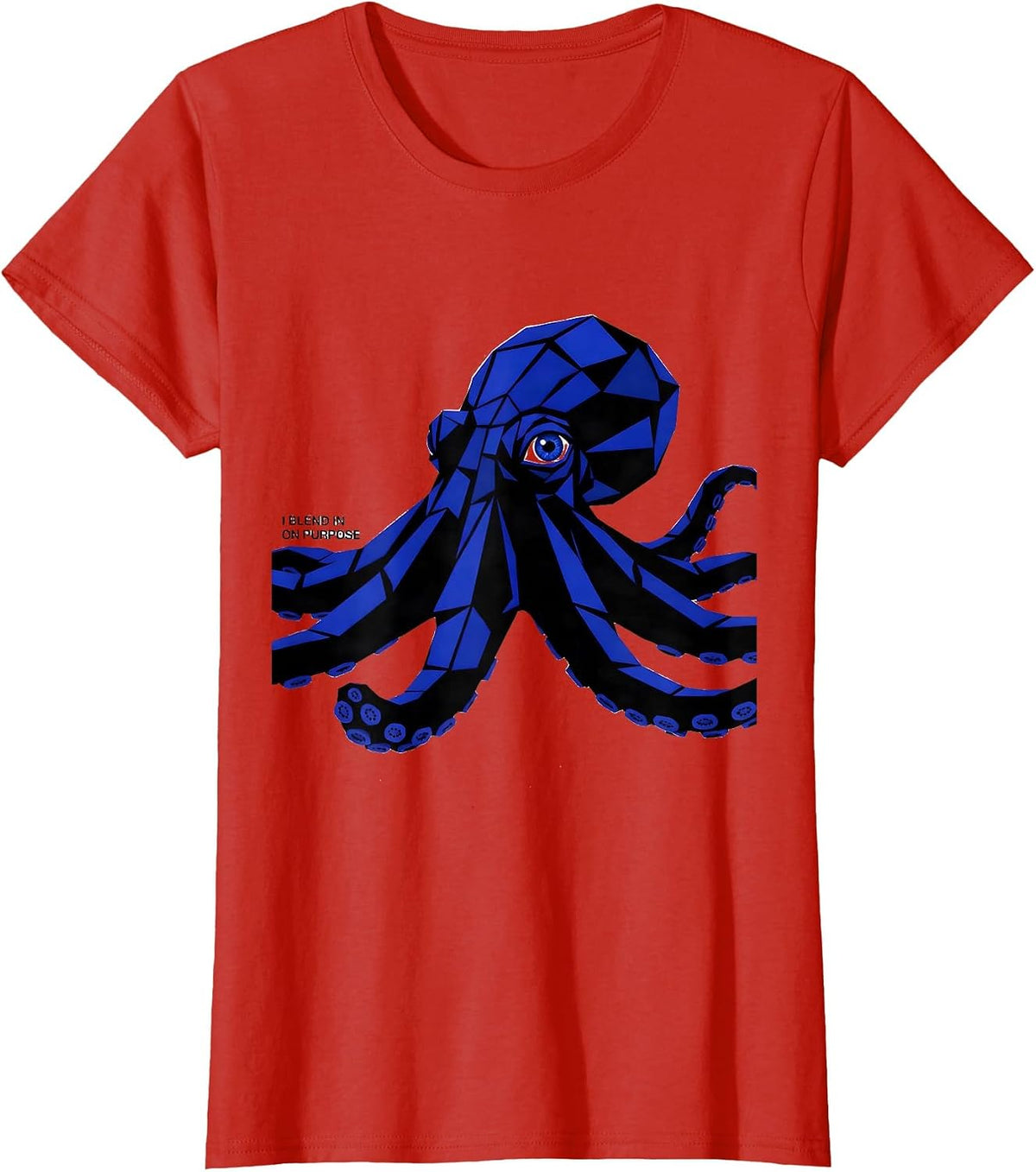 I Blend In On Purpose Vintage Octopus Kraken Ocean Creature T-Shirt - Red