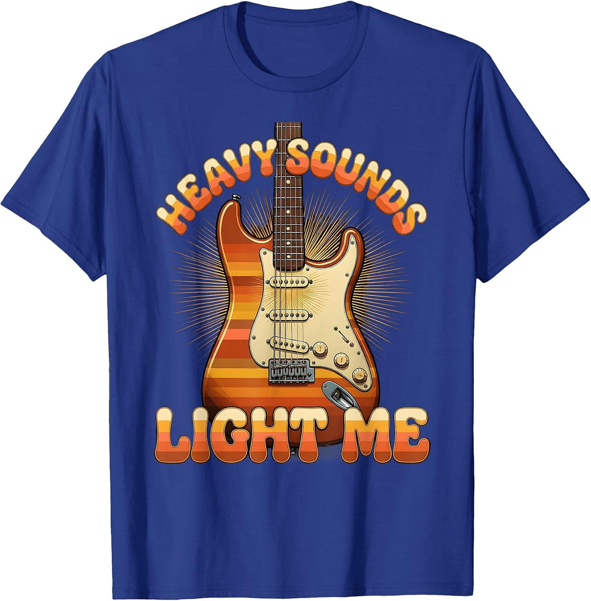 Heavy Sounds Light Me Grunge Music Design T-Shirt - Royal Blue