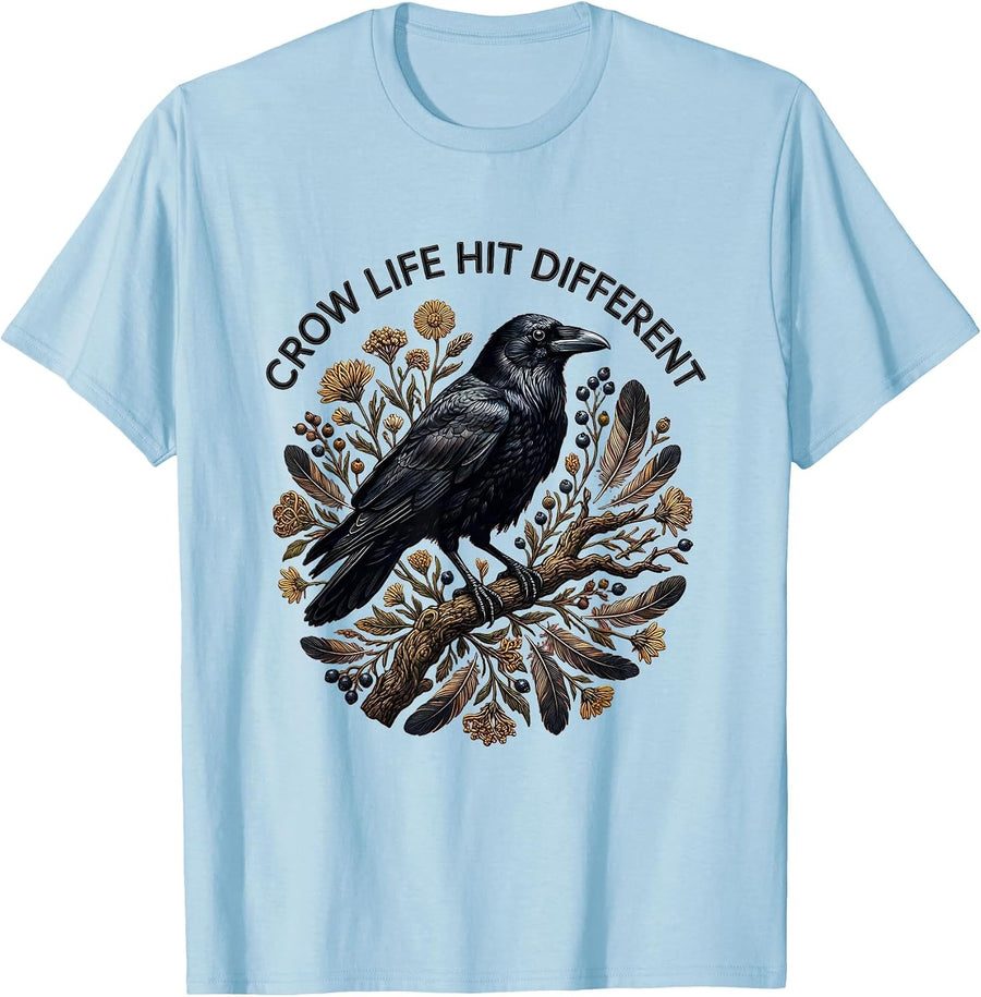 Men's Crow Life Hit Different F Awk F Crow Design T-Shirt - Baby Blue