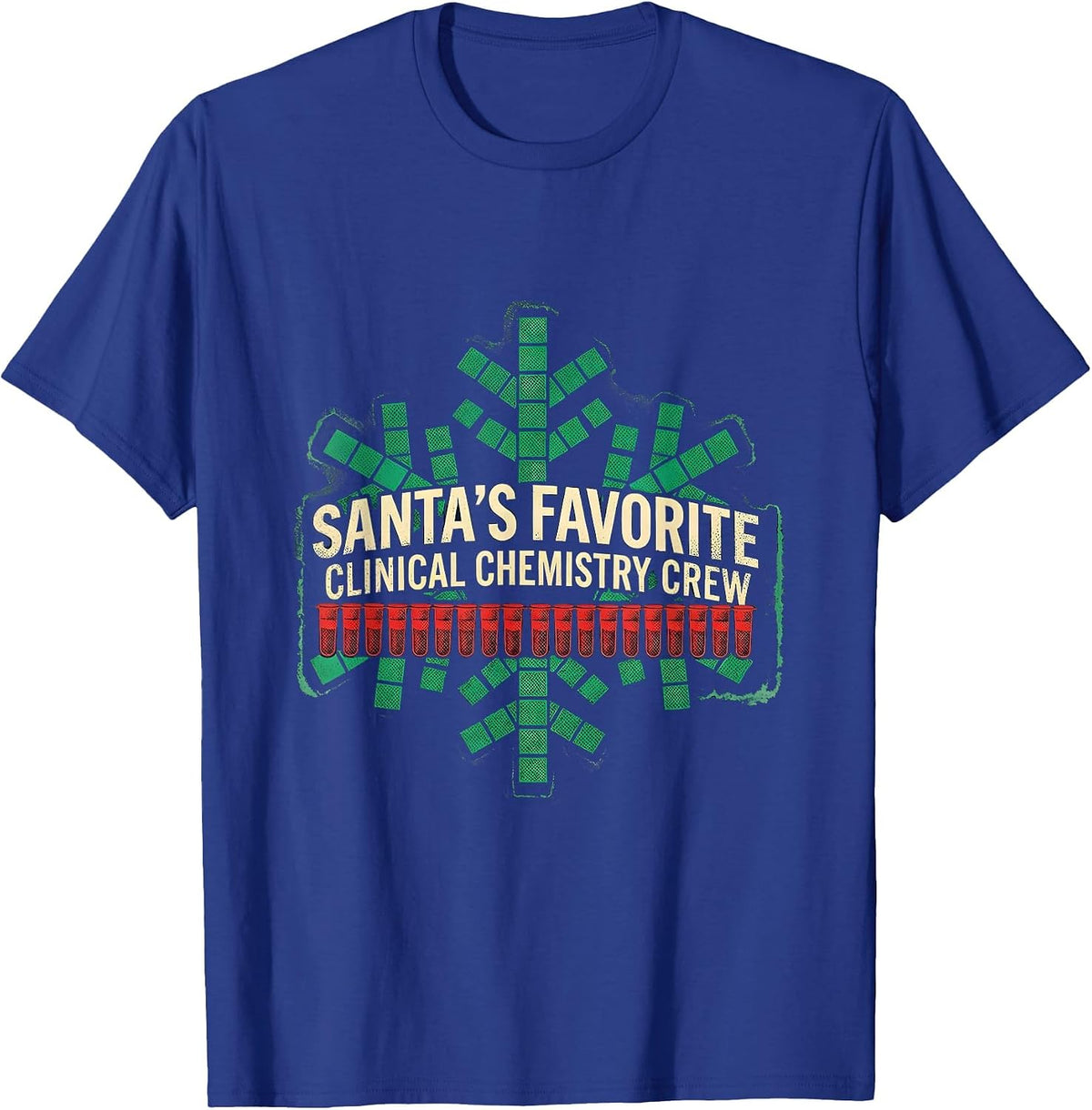 Men's Santa's Favorite Clinical Chemistry Crew Lab Tech T-Shirt - Royal Blue
