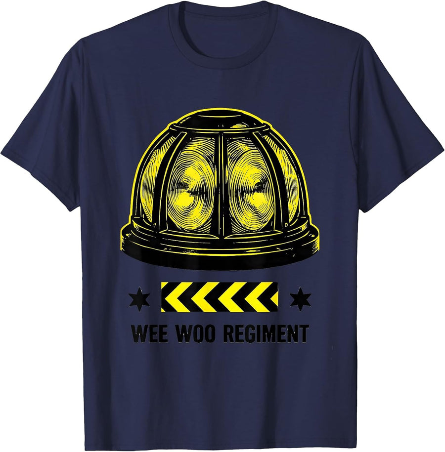 Wee Woo Regiment Funny EMS Paramedic EMT Crew Gag Humor T-Shirt - Navy Blue