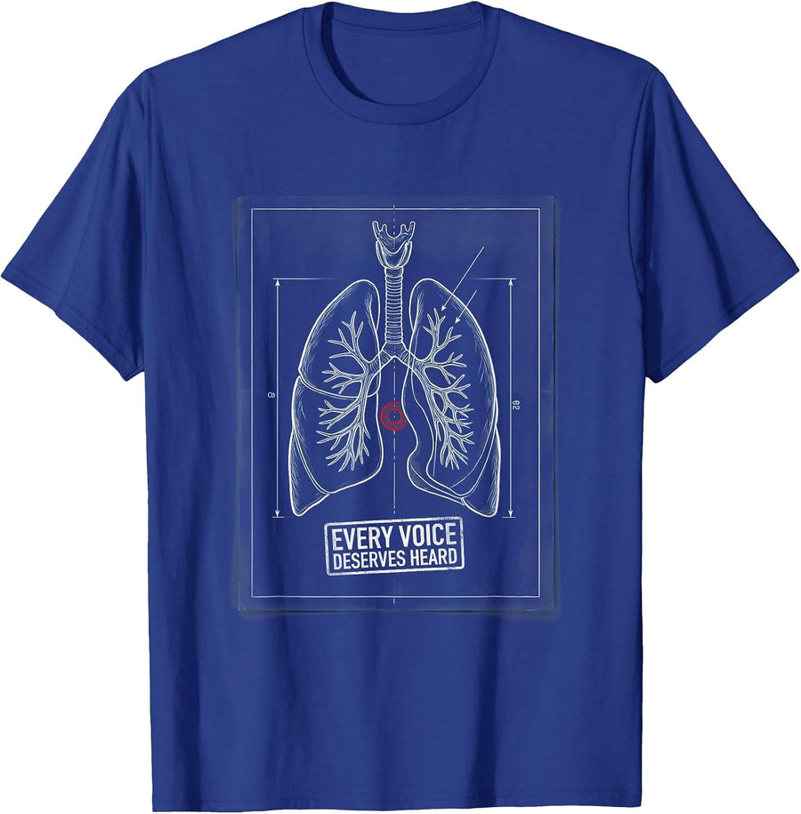Every Voice Deserves Heard Speech Therapy Design T-Shirt - Royal Blue