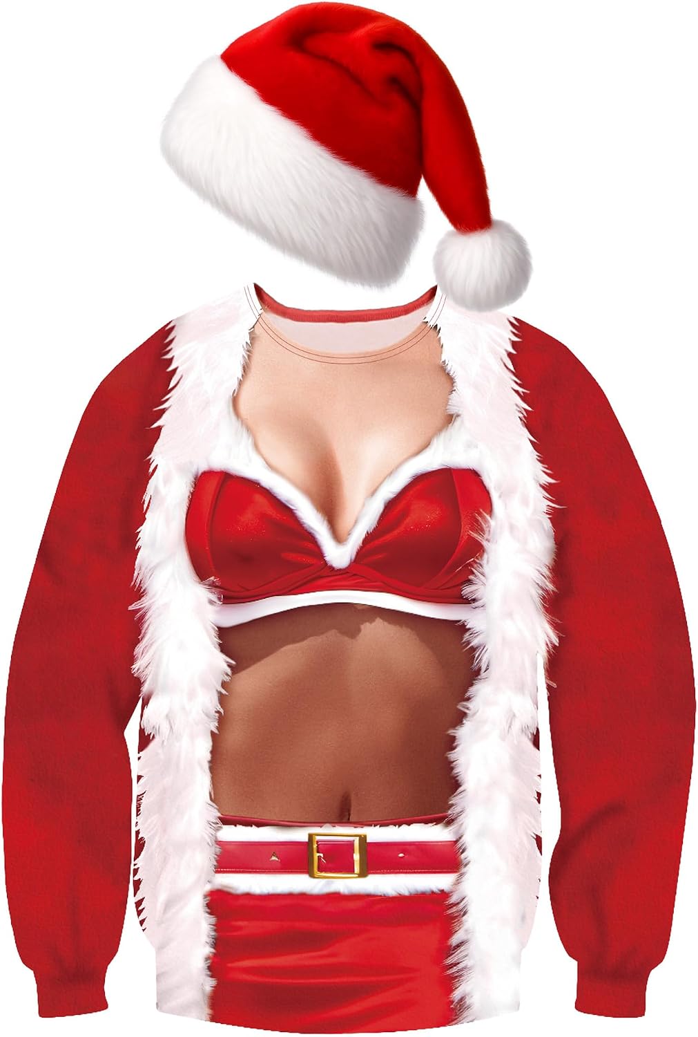 Ugly Christmas Sweatshirt with Santa Hat - Bikini