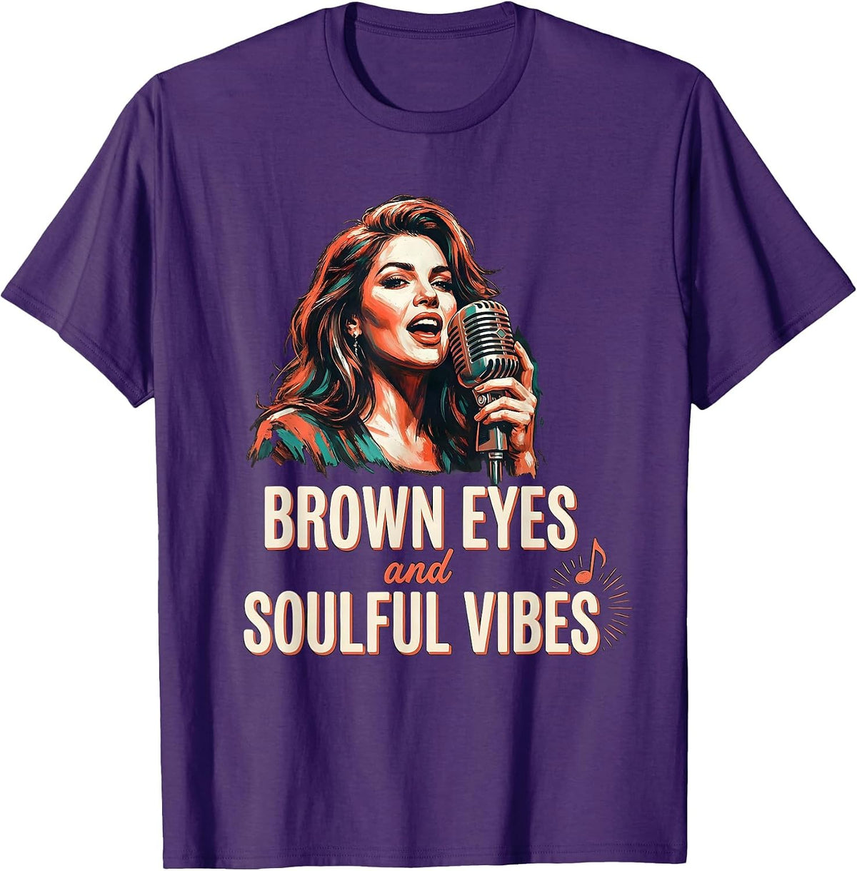 Brown Eyes And Soulful Vibes Thick Thighs R&B Vibes Music T-Shirt - Purple