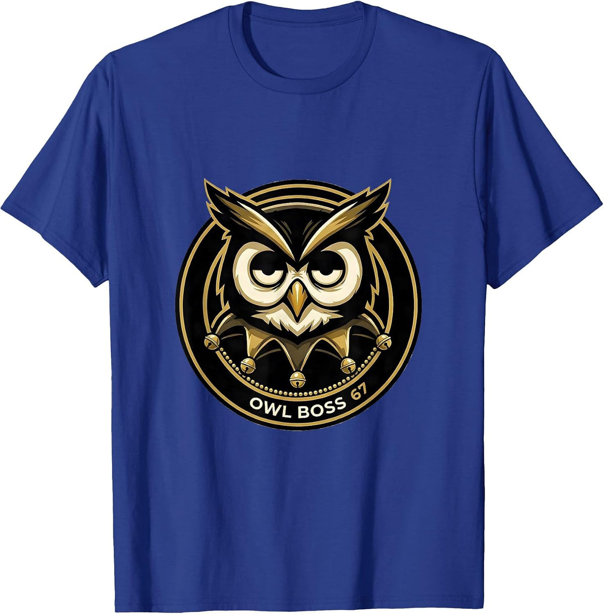 Men's Owl Boss 67 Meme Funny Mardi Gras Kids Carnival T-Shirt - Royal Blue