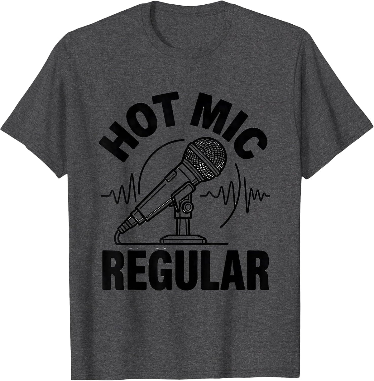 Men's Hot Mic Regular Funny EMS Paramedic First Responder T-Shirt - Dark Heather Grey