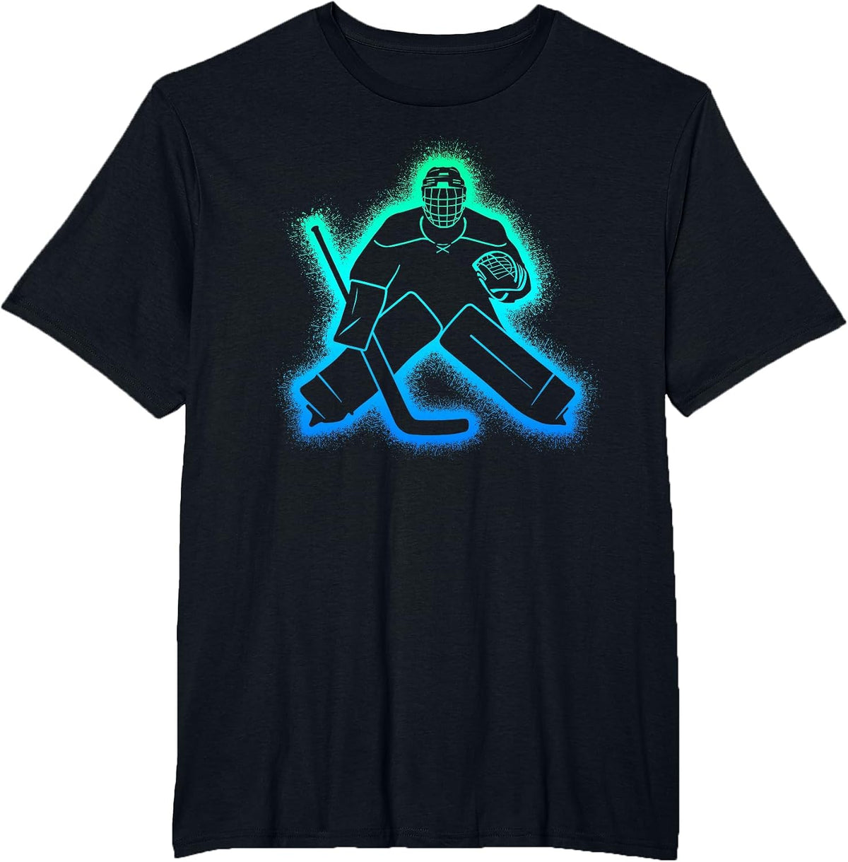 Hockey Player Goalkeeper Kids Men Boys Ice Hockey Goalie T-Shirt - Black