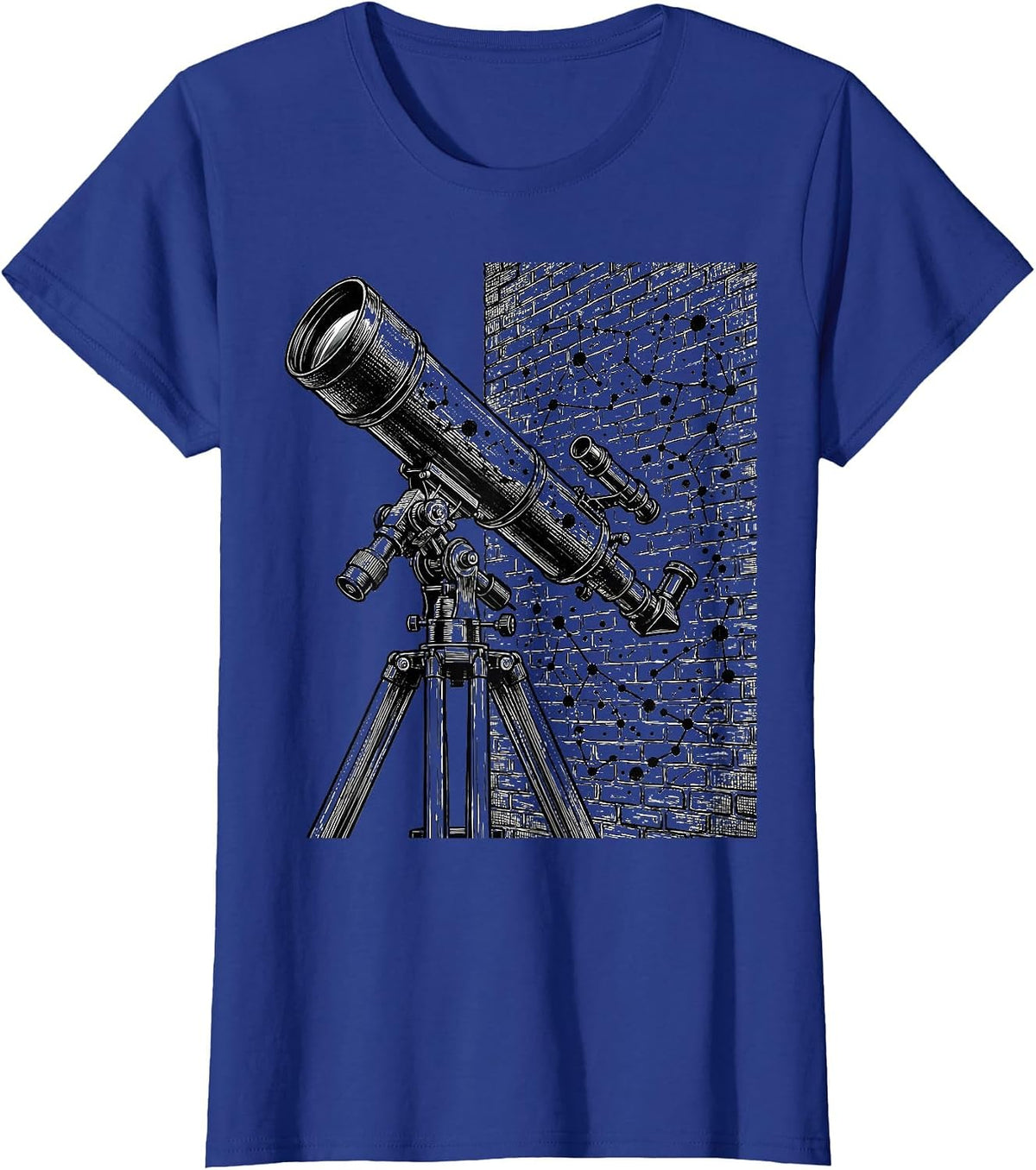Women's White Lie Telescope Stargazer Graphic Tee T-Shirt - Royal Blue