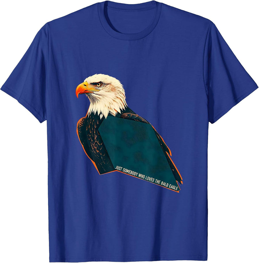 Just Somebody Who Loves The Bald Eagle Vintage Retro T-Shirt - Royal Blue