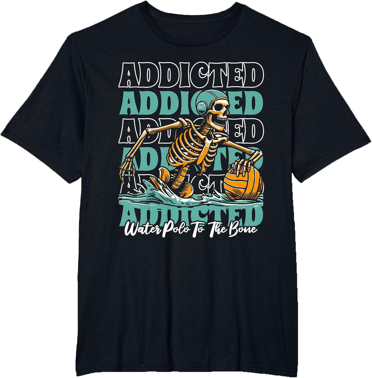 Player Skeleton - Waterpolo Sport Water Polo T-Shirt - Black