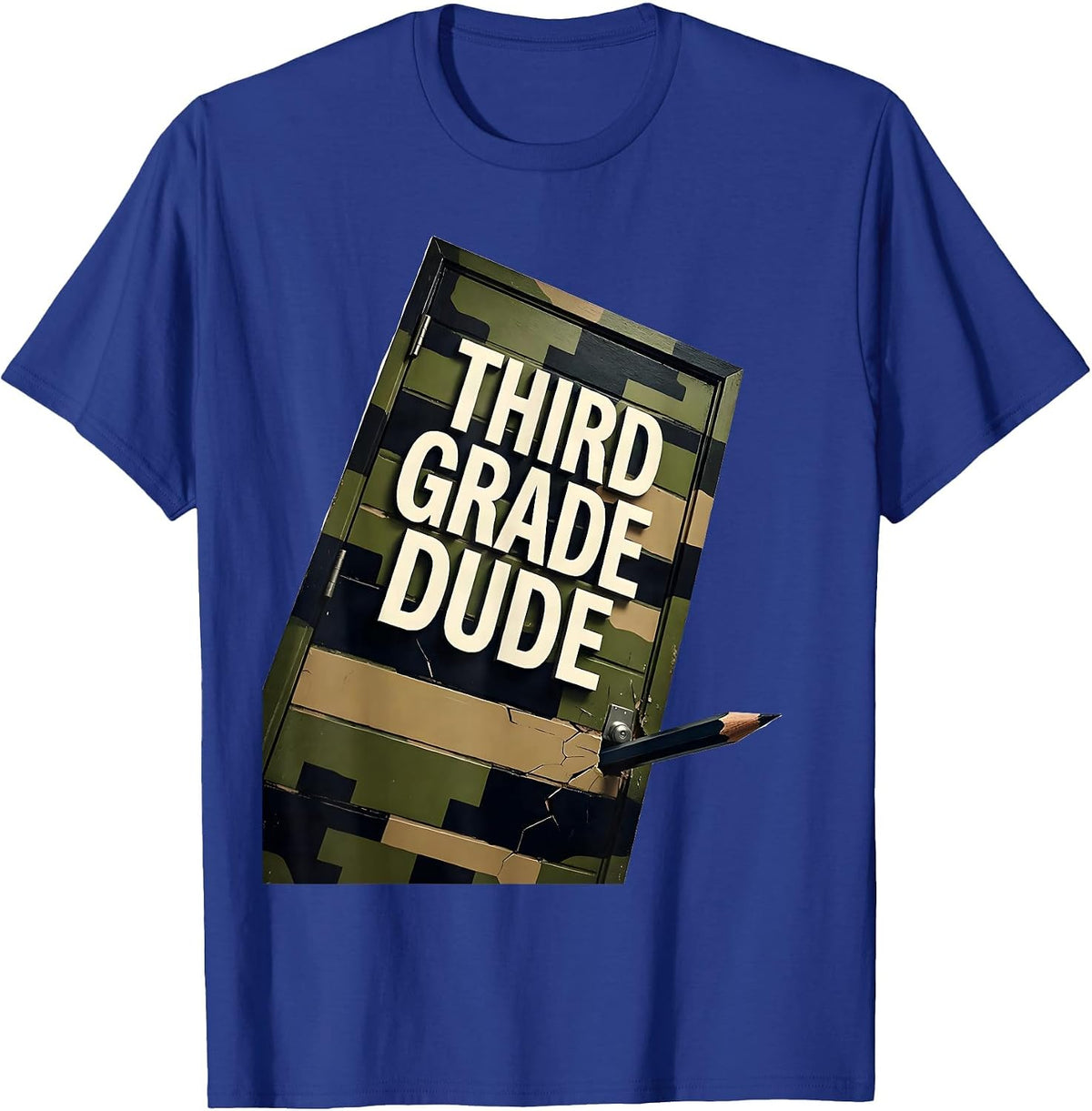 Men's Third Grade Dude Camo Back To School Boys Teacher T-Shirt - Royal Blue