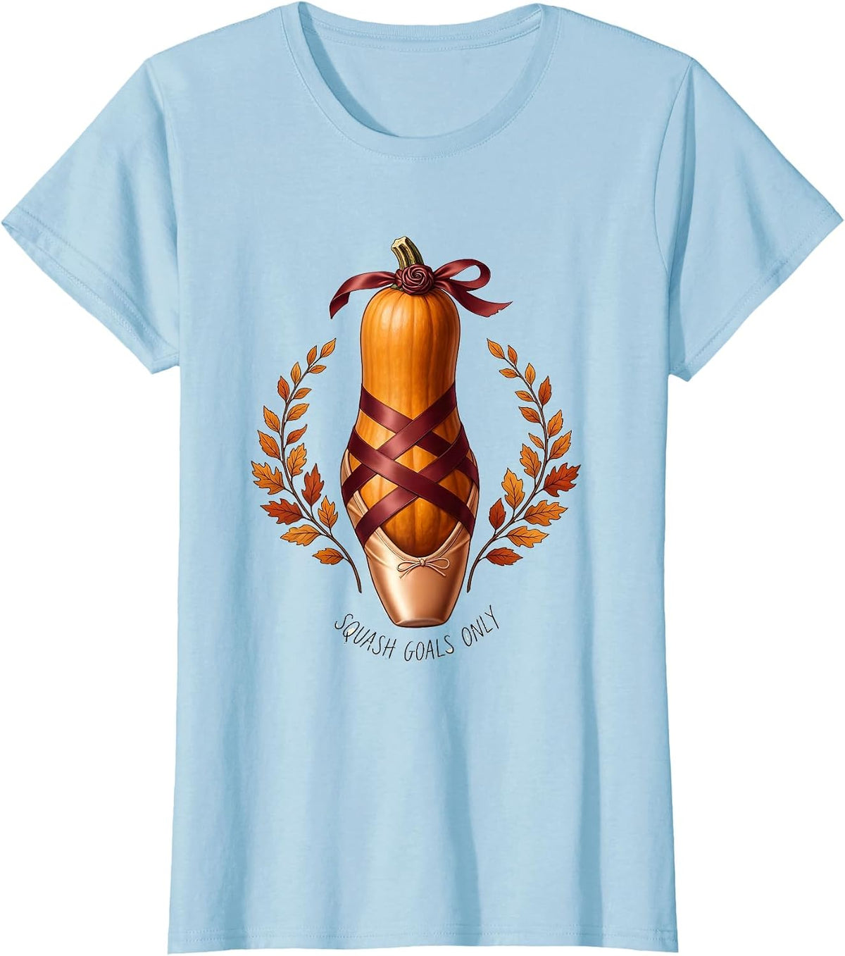 Women's Squash Goals Only Fall Season Design T-Shirt - Baby Blue