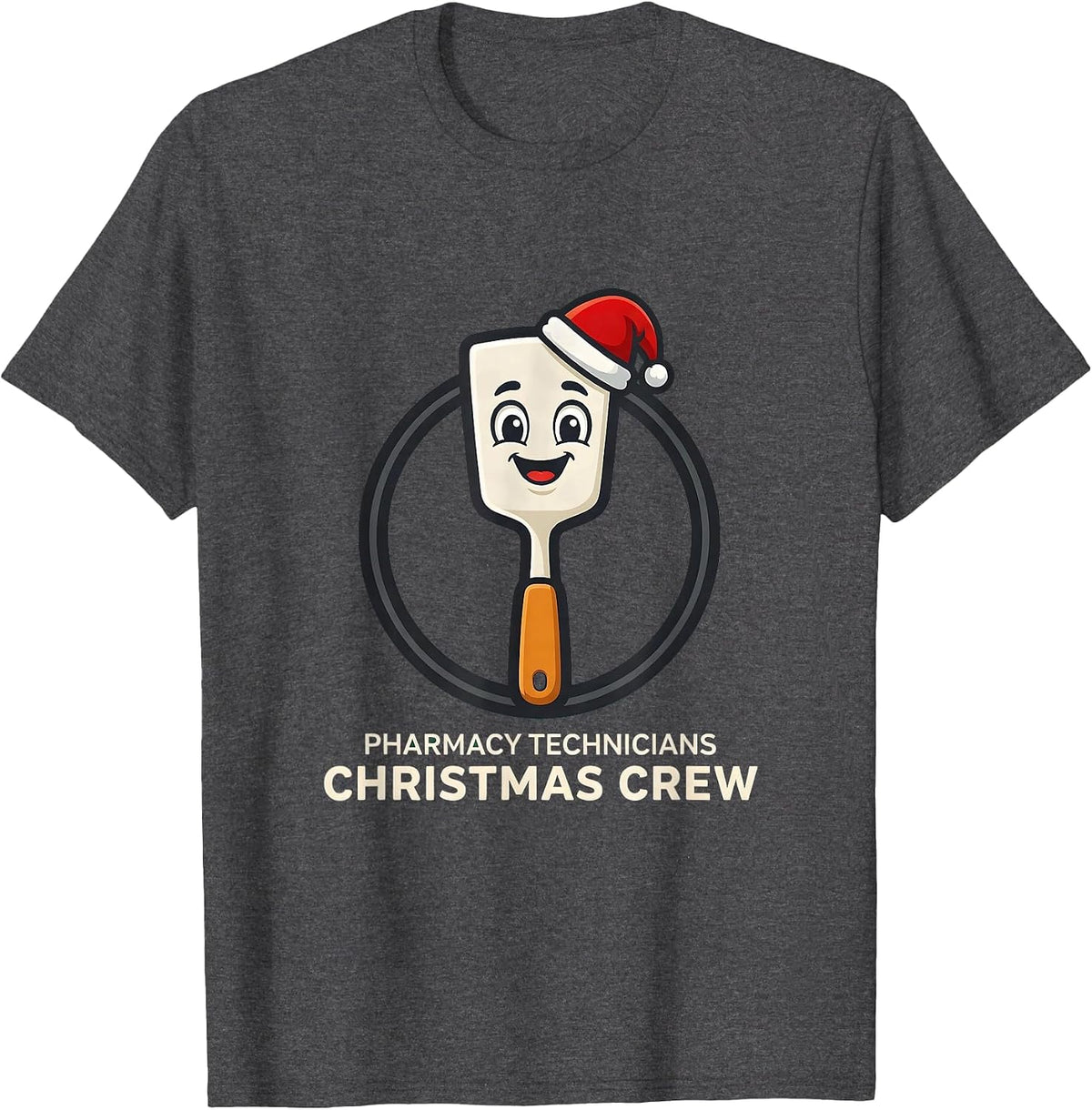 Men's Pharmacy Technicians Christmas Crew Funny Pharmacy Tech T-Shirt - Dark Heather Grey