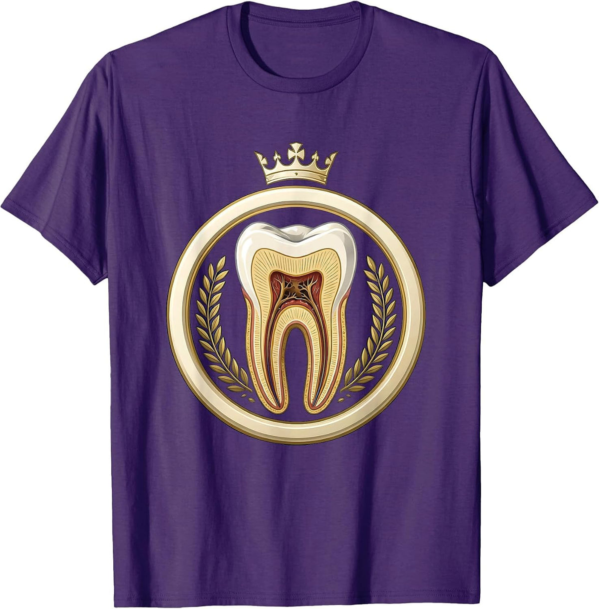 Molar Cross-Section Dental Assistant Graphic T-Shirt - Purple