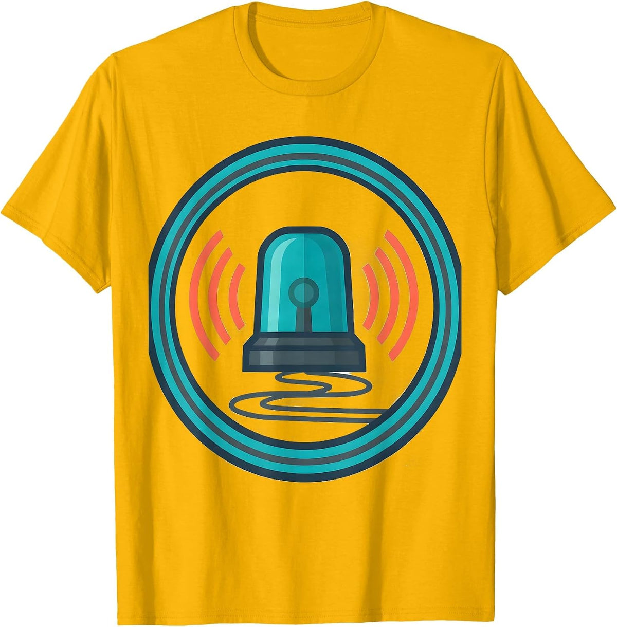 Men's Rotating Beacon EMS Paramedic EMT Humor T-Shirt - Golden Yellow