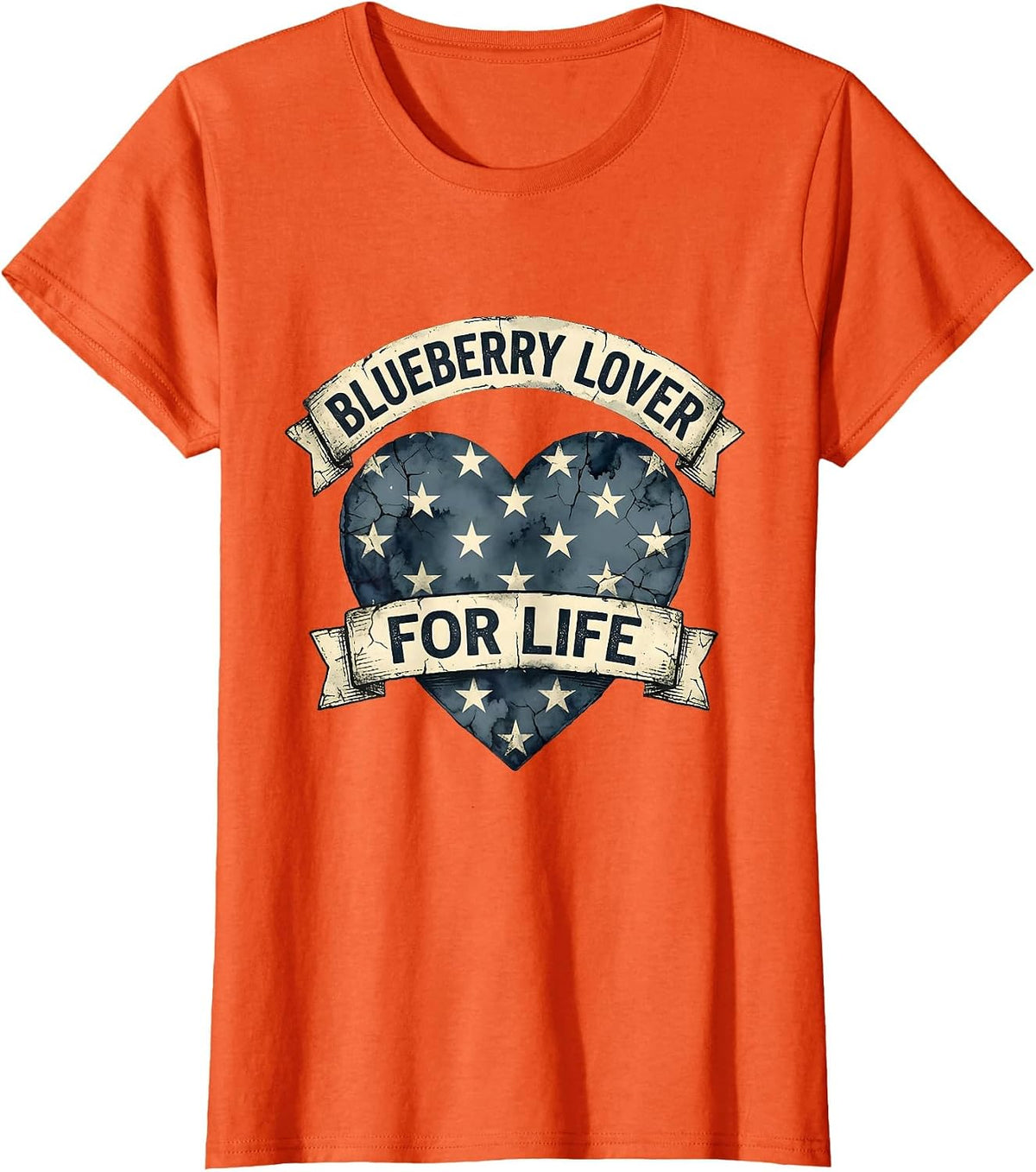 Blueberry Lover For Life Fruity Design T-Shirt - Orange