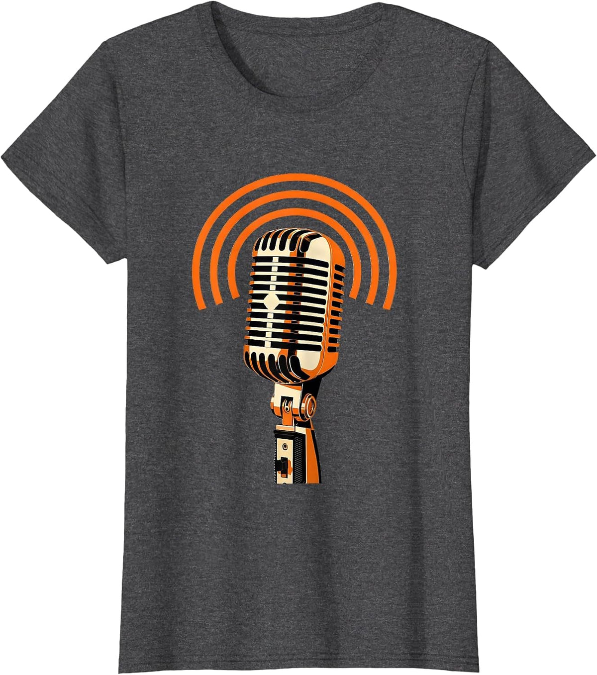 Women's Threaded Pipe Nipple Vintage Microphone Funny Plumber Gift T-Shirt - Dark Heather Grey