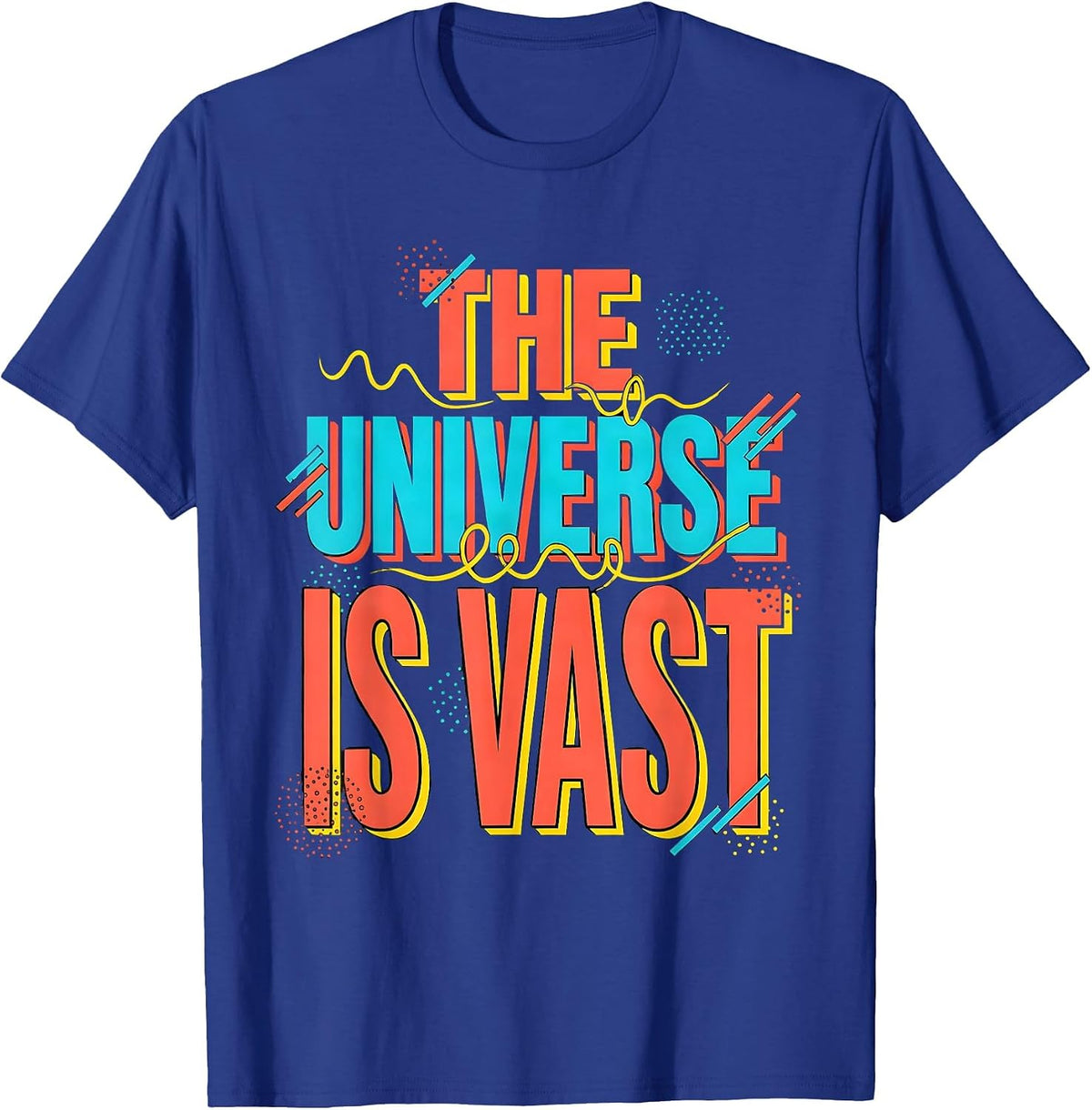 Men's The Universe Is Vast Cosmic Space Design T-Shirt - Royal Blue