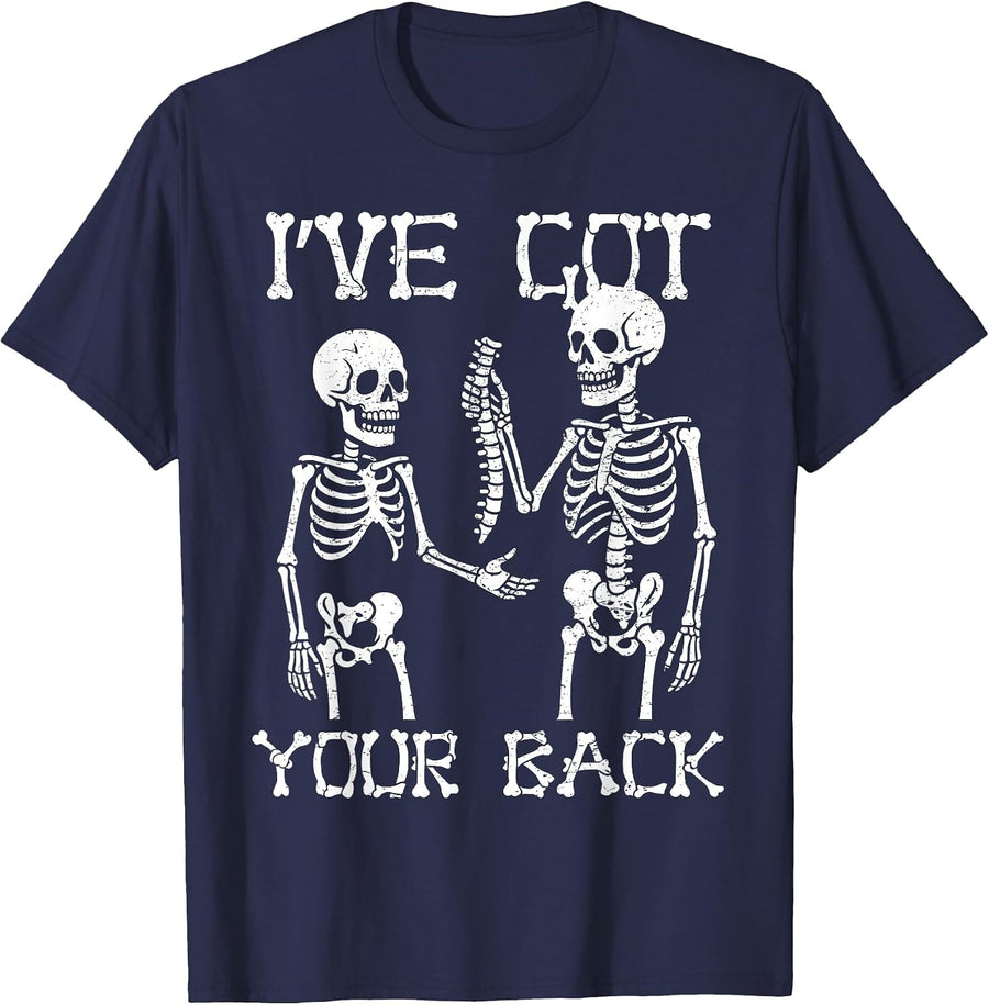 I've Got Your Back Halloween Skeleton Skull Sarcastic Men T-Shirt - Navy Blue