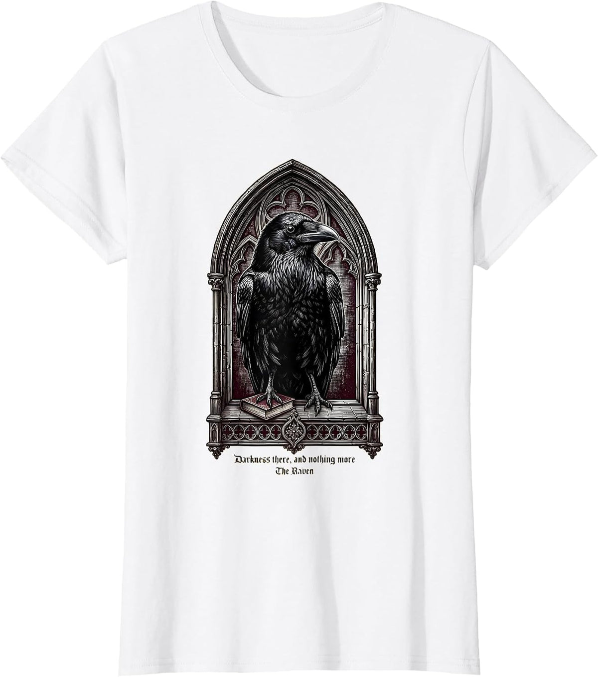 Darkness there, and nothing more — The Raven Gothic T-Shirt - White