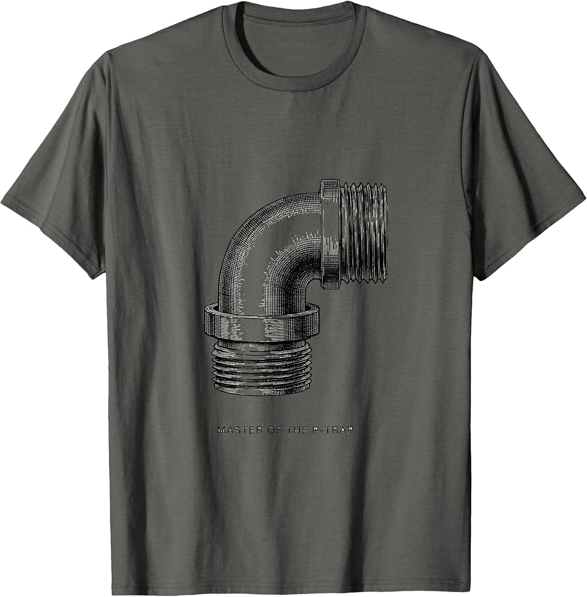 Men's Master Of The P-Trap Funny Plumber Pipefitter Gift T-Shirt - Asphalt Grey
