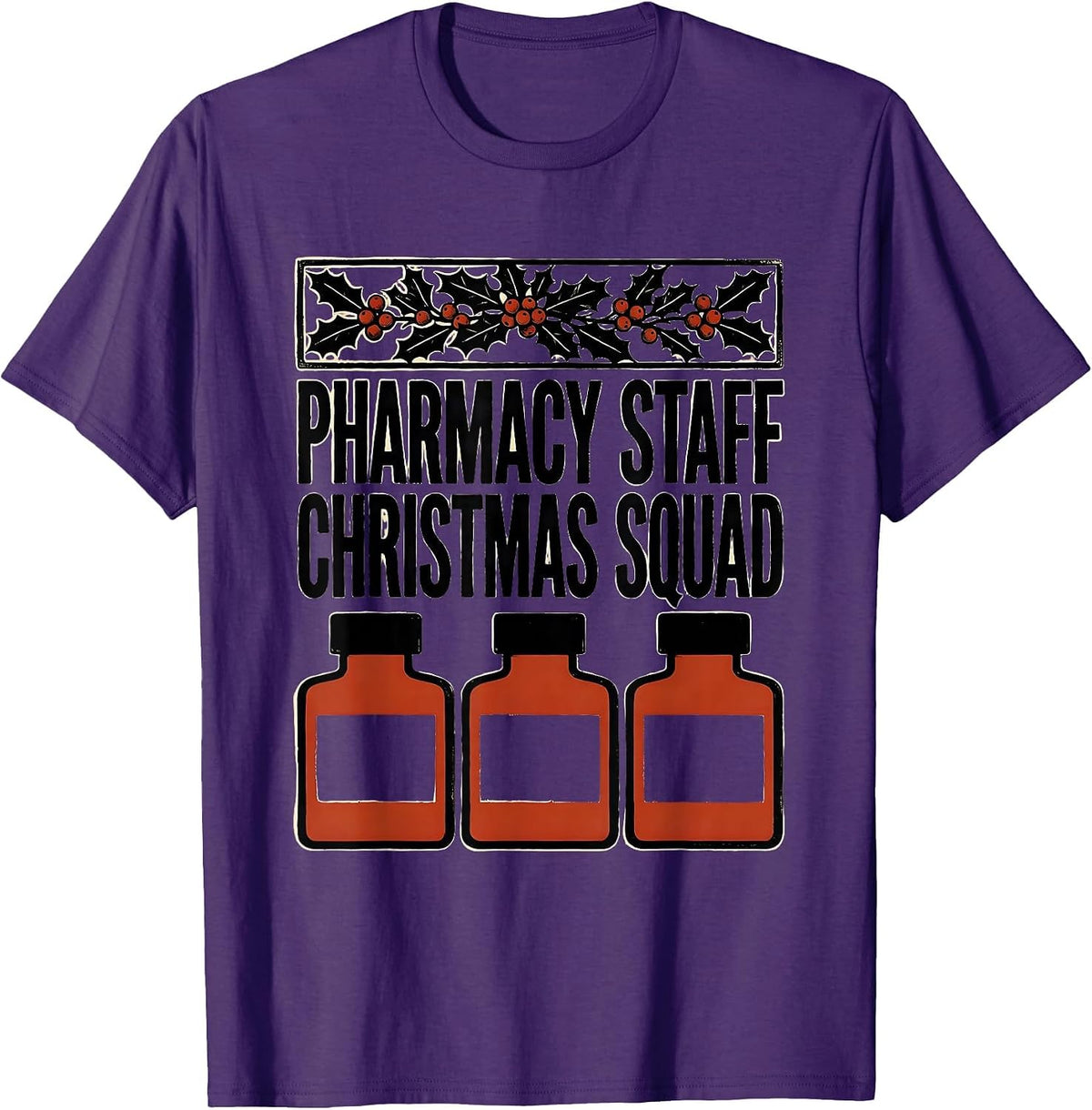 Pharmacy Staff Christmas Squad Funny Pharmacy Tech Matching T-Shirt - Purple