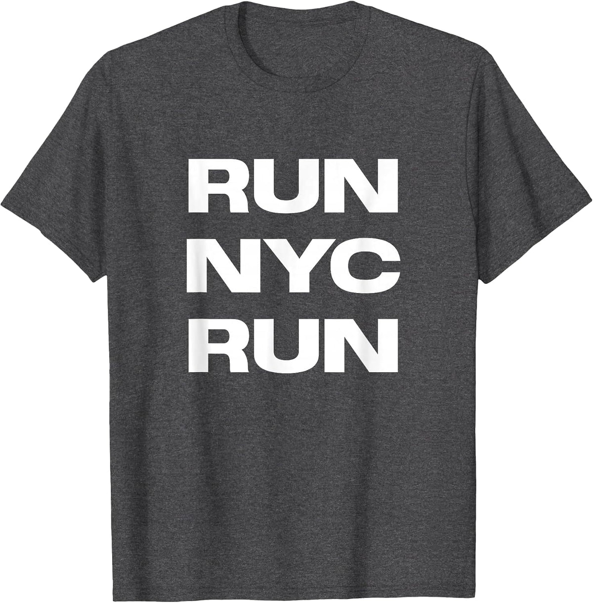 Run NYC Run Running T-Shirt - Dark Heather Grey
