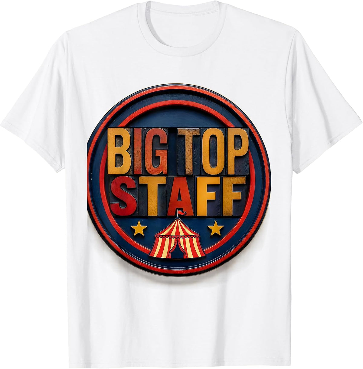 Men's Big Top Staff Funny Circus Carnival Costume Party Staff Role T-Shirt - White