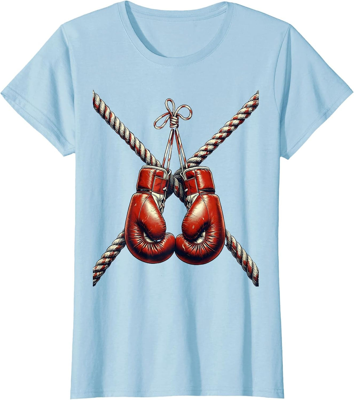 Boxing Gloves Corner Ropes Sports Graphic T-Shirt - Baby Blue