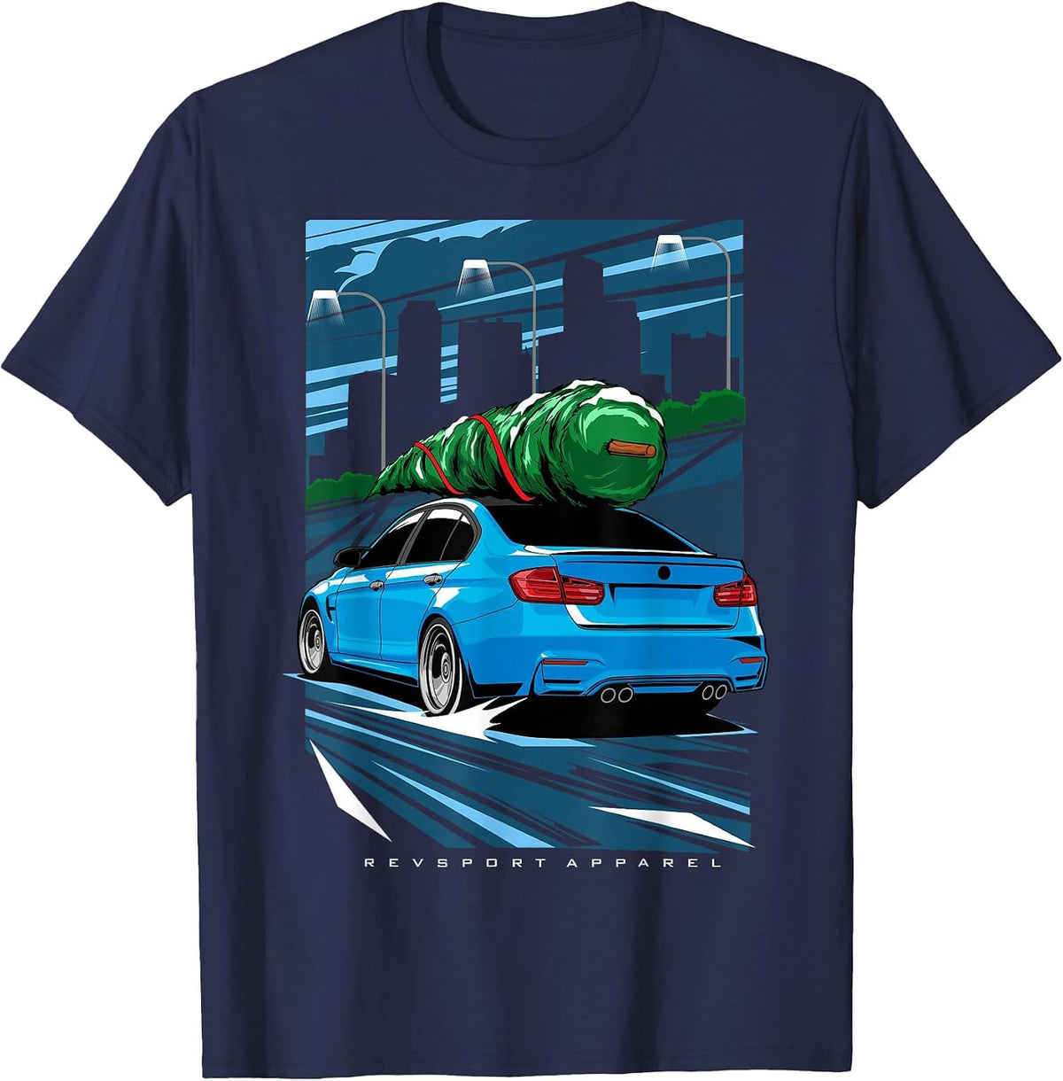 F80 M3 Christmas Tree T-Shirt - Navy Blue