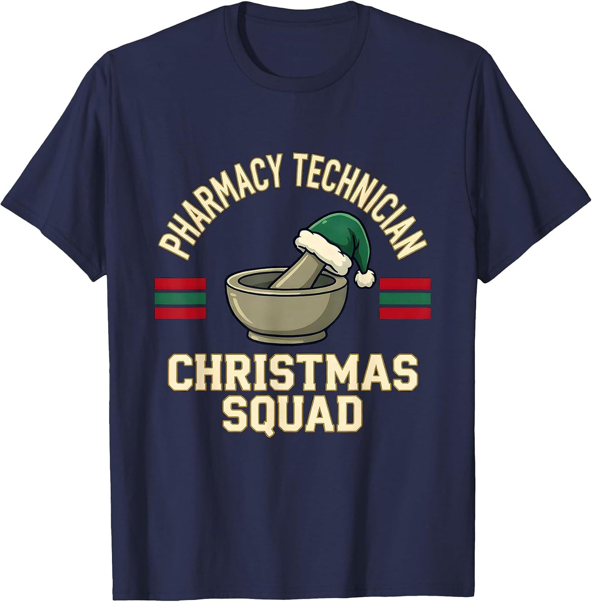 Pharmacy Technician Christmas Squad Funny Pharmacy Tech T-Shirt - Navy Blue