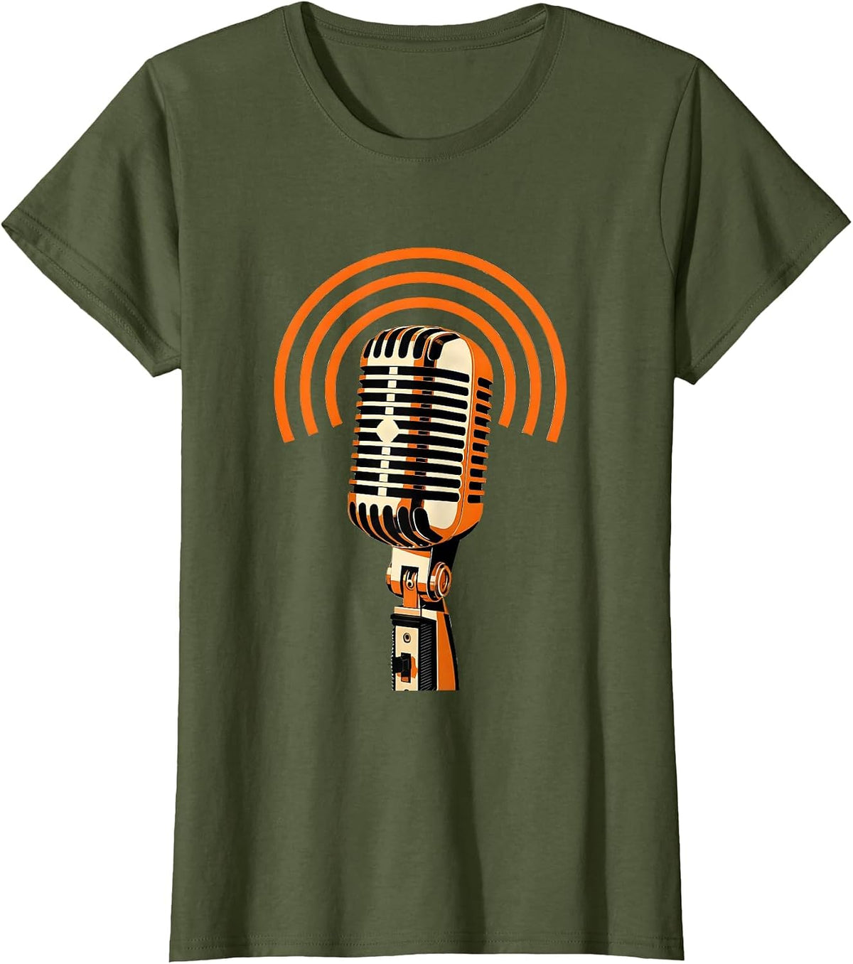 Women's Threaded Pipe Nipple Vintage Microphone Funny Plumber Gift T-Shirt - Olive Green