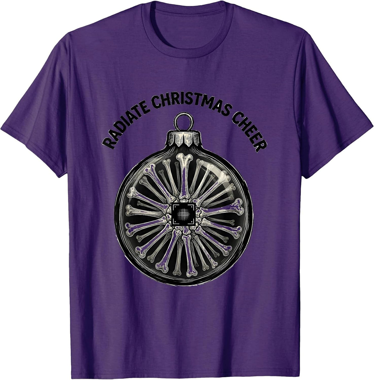 Men's Radiate Christmas Cheer Funny Radiology Xray Tech Holiday T-Shirt - Purple