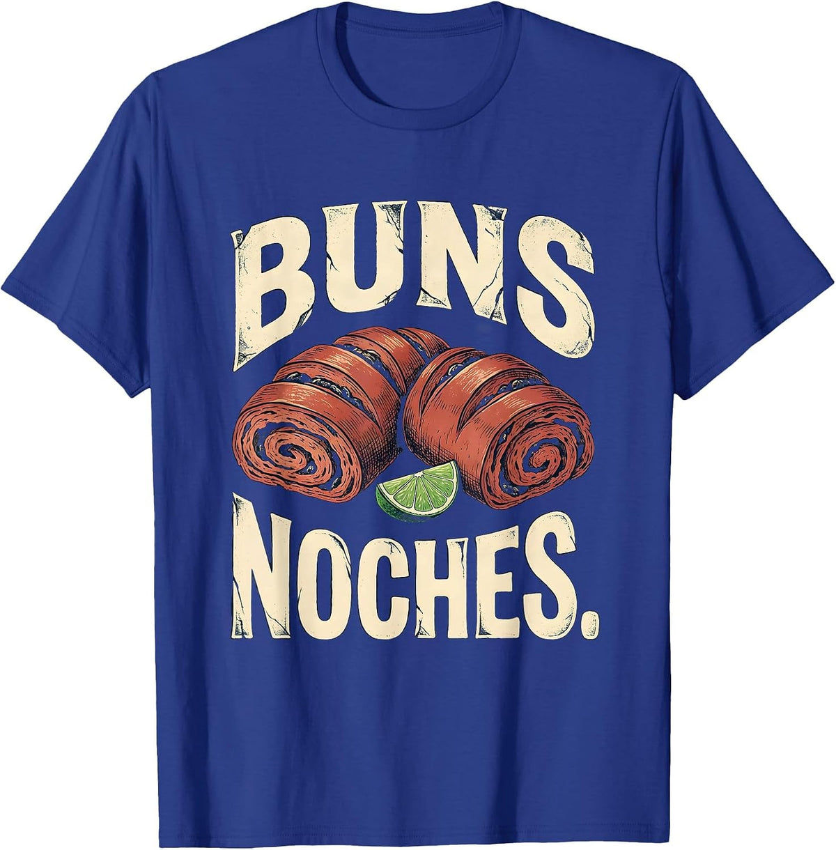 Men's Buns Noches Vintage Cinco De Mayo Spanish Pun Party Humor T-Shirt - Royal Blue