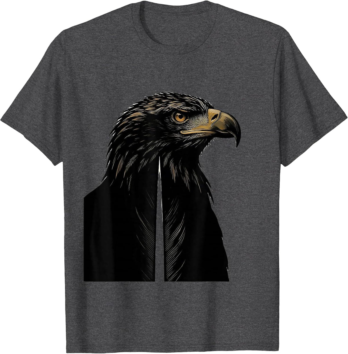 Men's Bald Eagle Minimalist Faith Mascot Pride T-Shirt - Dark Heather Grey