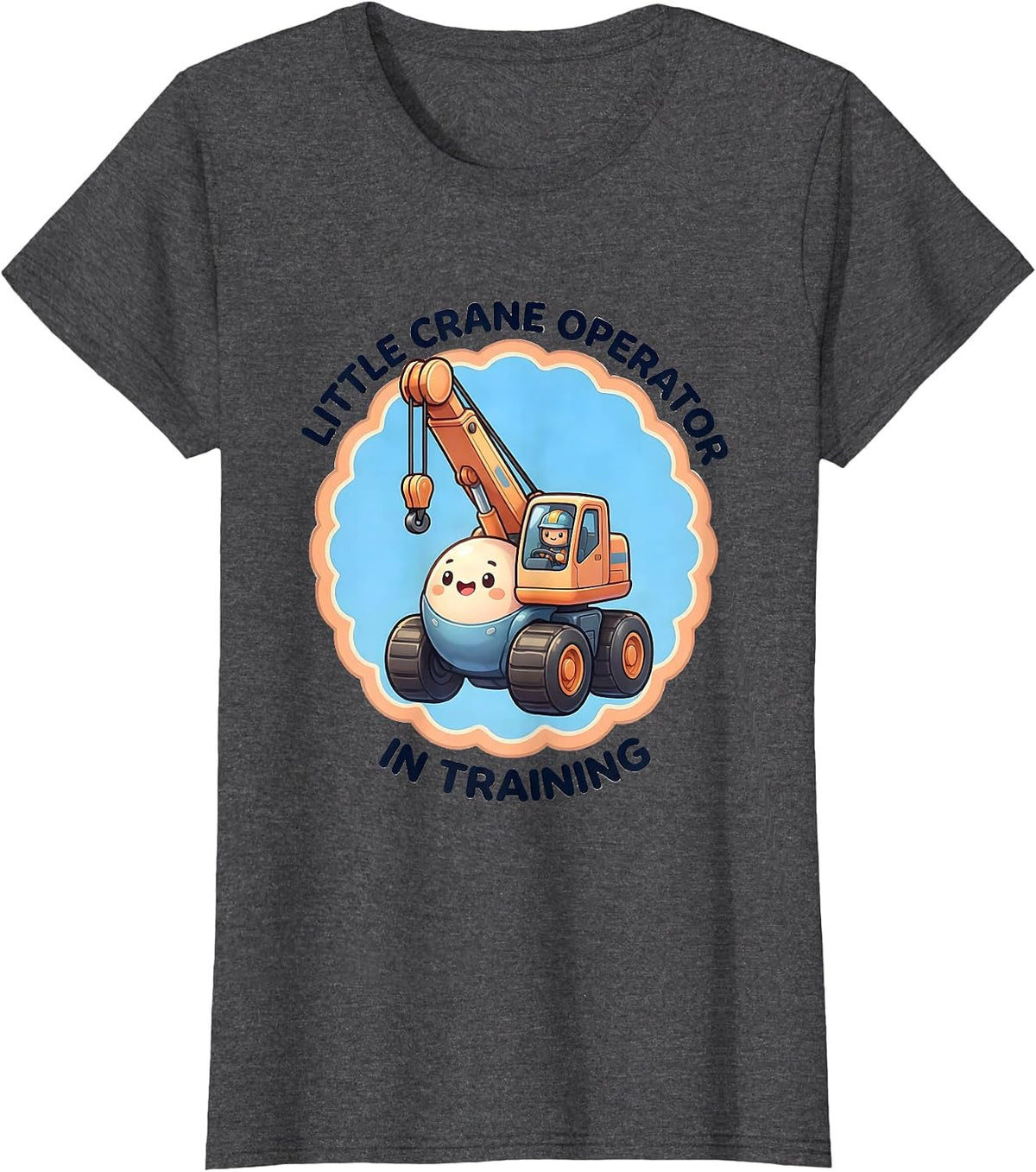 Women's Little Crane Operator In Training Cute Kawaii Toddler Gift T-Shirt - Dark Heather Grey
