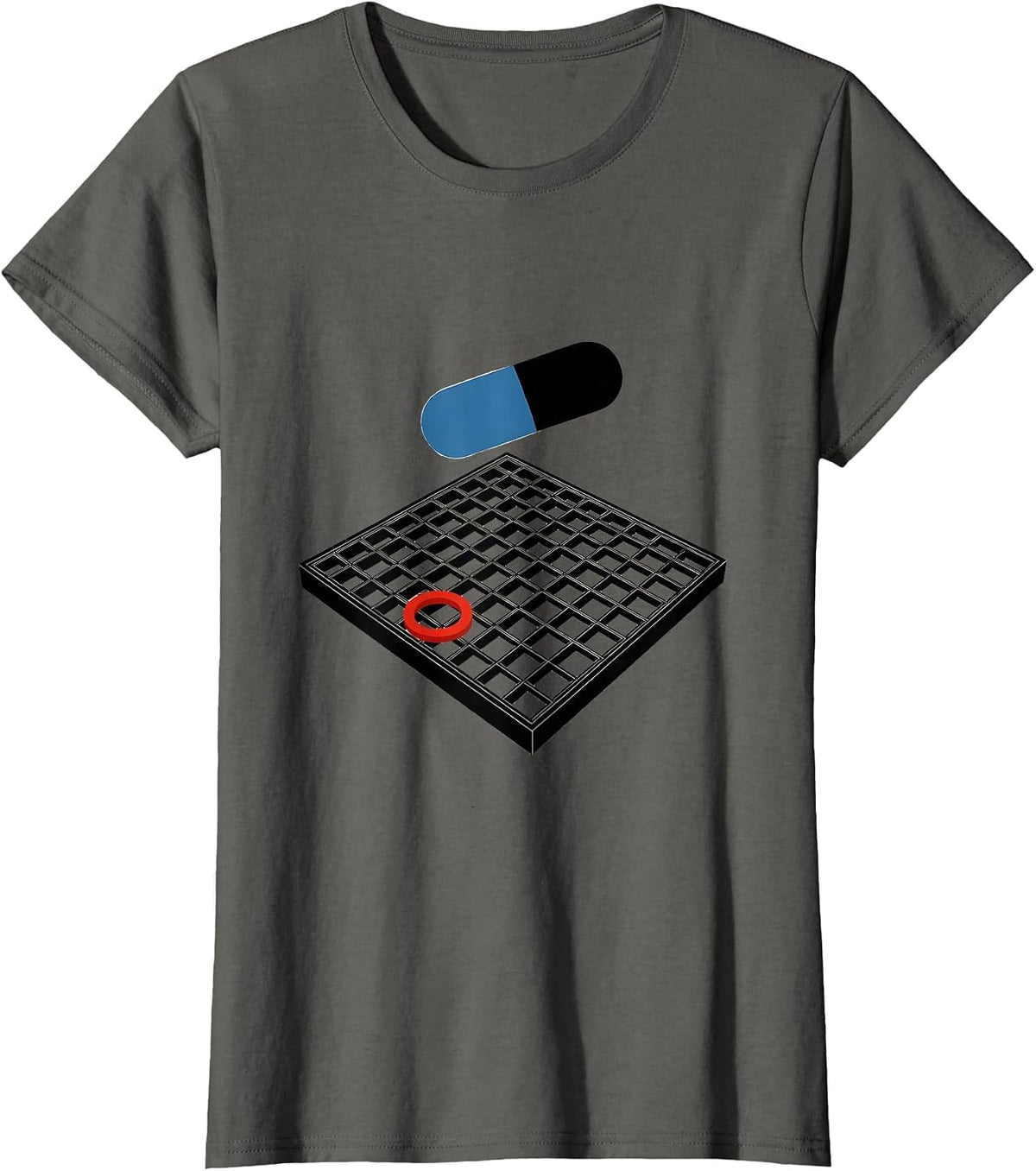 Women's Geometric Pharmacy Counter Pharmacy Tech Humor Gift T-Shirt - Asphalt Grey