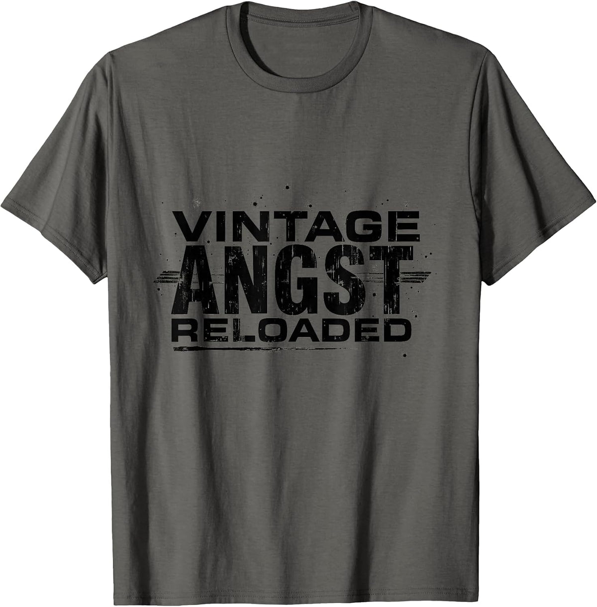 Vintage Angst Reloaded Grunge Design T-Shirt - Asphalt Grey