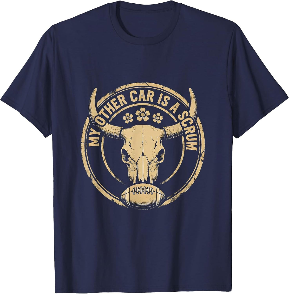 My Other Car Is A Scrum Rugby Design T-Shirt - Navy Blue