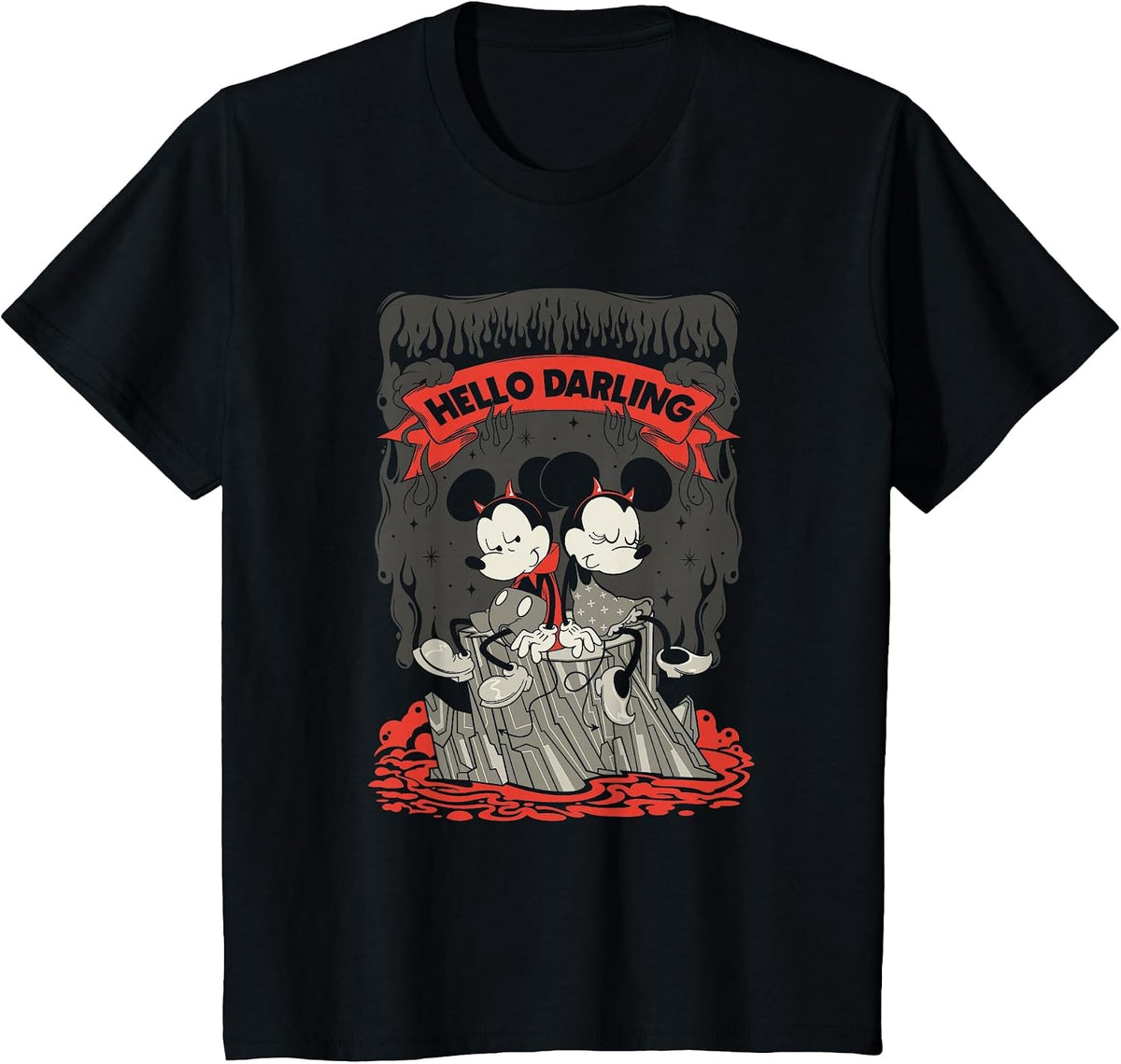 Disney Mickey and Friends Halloween Mickey Hello Darling T-Shirt - Black